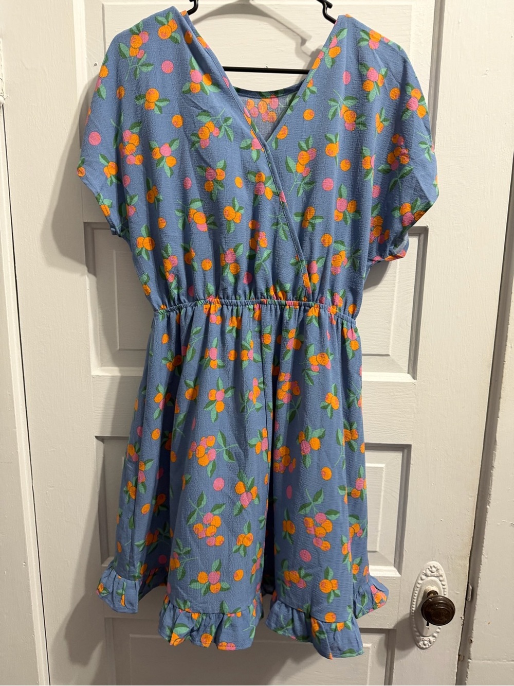 Umgee Blue Floral Mini Sundress with Orange & Pink Blooms NWT size S - Picture 6 of 8